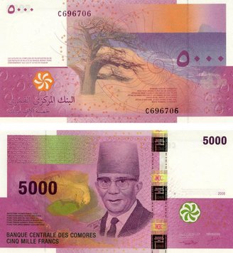 Комори 5000 франків 2006 UNC (P18) Б05543 фото