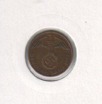Німеччина 1 пфеніг 1937-1939 VF (KM#89) М04625 фото