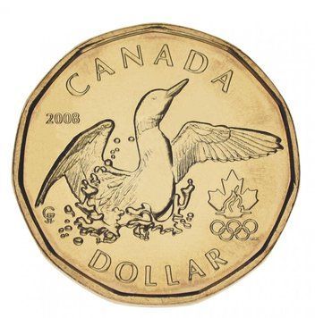 Coin Canada 1 dollar 2008 AU-UNC Olympic duck