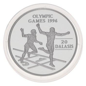 Гамбія 20 Далас 1994 Срібло UNC XXVI літні Олімпійські ігри 1996 року в Атланті - Біг М17009 фото