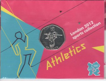 United Kingdom 50 pence 2011 "Olympics 2012 - Athletics" UNC blister (KM # 1150)