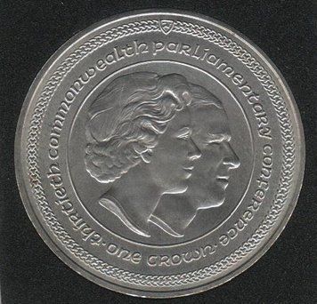 Coin Isle of Man 1 crown 1984 UNC Parliamentary Conference. King and Queen (KM#130)
