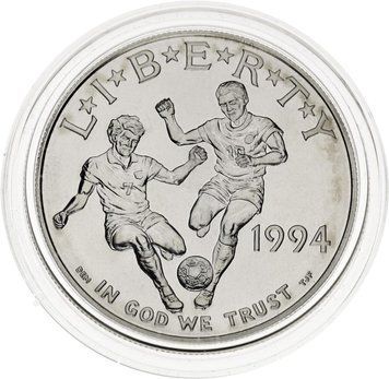 Coin USA 1 dollar 1994 Silver D UNC 1994 FIFA World Cup USA (KM # 247)