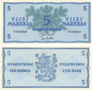 Finland 5 marks 1963 UNC (P99a(69))