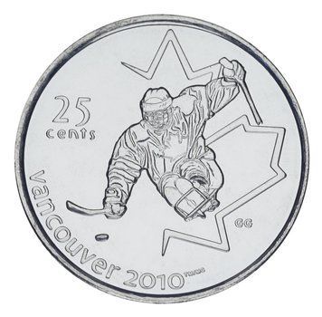 Coin Canada 25 cents 2007 Vancouver Olympics 2010 - Sledge Hockey VF (km # 952)