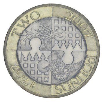 Монета Великобританія 2 фунта 2007 &laquo;Об'єднання Англії і Шотландії&raquo; F-VF (KM#1076) М05185 фото