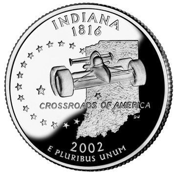 Монета США 25 центів (квотер) 2002 P &laquo;Штати і території - Індіана&raquo; UNC (KM#334) М01438 фото