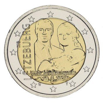 Coin Luxembourg 2 Euro 2020 Bimetal UNC Birth of Crown Grand Duke Charles