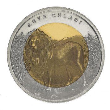 Turkey 1 lira 2011 Bimetal "Fauna of Turkey - Lion" UNC