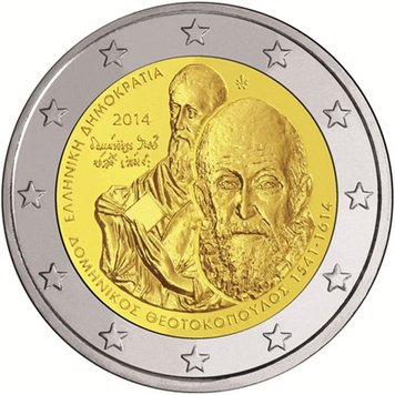 Greece 2 euro 2014 "El Greco" UNC (KM # 259)