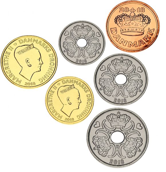 Denmark set of 6 coins 2018 UNC 50 ore, 1, 2, 5, 10, 20 kroner