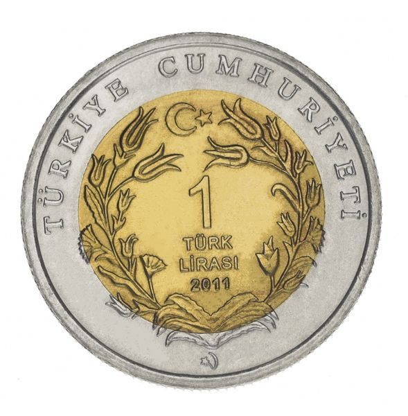 Турция 1 лира 2011 Биметалл &laquo;Фауна Турции - Лев&raquo; UNC М16077 фото