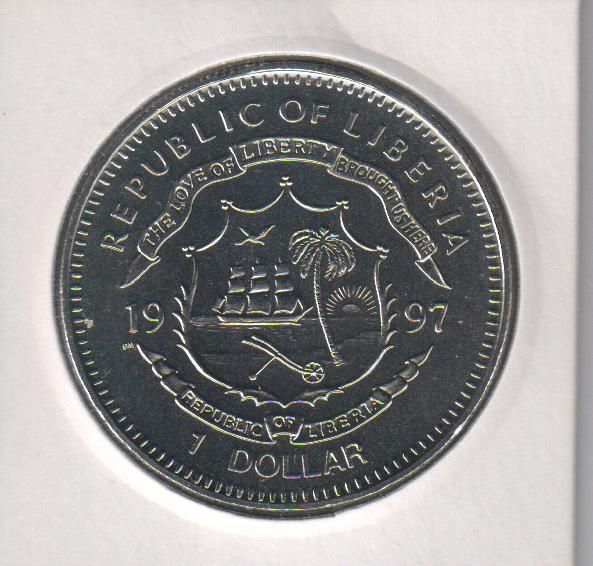 Liberia 1 dollar 1997 "Death of Princess Diana" UNC