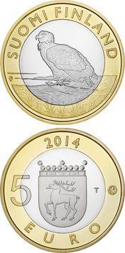 Фінляндія 5 євро 2014 &laquo;Орлан-білохвіст.&nbsp;Орел &raquo;UNC (KM#209) М04962 фото