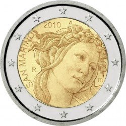 Сан-Марино 2 євро 2010 року «500 років від дня смерті Сандро Боттічелі» UNC (KM#494) М00231 фото