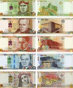 Перу набор из 5 банкнот 2012-2018 UNC 10, 20, 50, 100, 200 соль