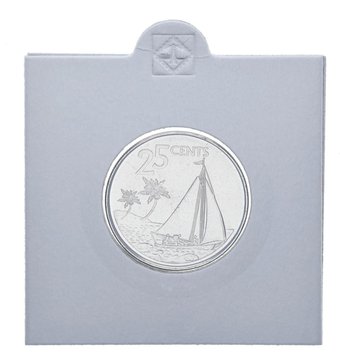 Bahamas 25 cents 2007 AU-UNC Sailboat