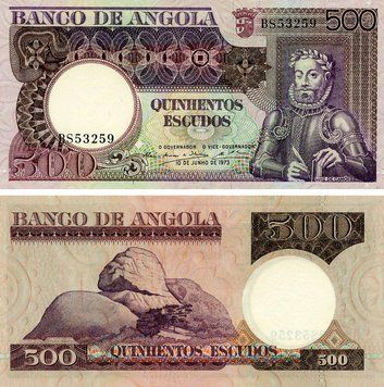 Банкнота Ангола 500 ескудо 1973 UNC (P107) Б20468 фото