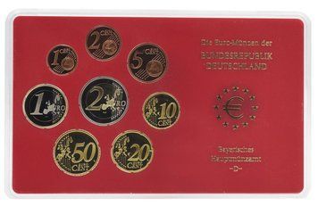 Набір монет Німеччина набір з 8 монет євро 2004 UNC D 1, 2, 5, 10, 20, 50 євроцентів, 1, 2 євро у сувенірній упаковці М22730 фото