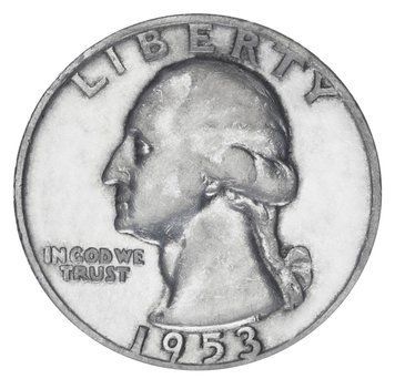 Монета США 25 центів (квотер) 1953 Срібло F-VF (Ag 900, 6.25 г) М19918 фото