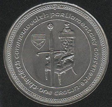 Coin Isle of Man 1 crown 1984 UNC Parliamentary Conference. Sword and Throne (KM#131)