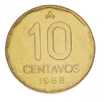 Аргентина 10 сентаво 1988 VF-AU М15291 фото