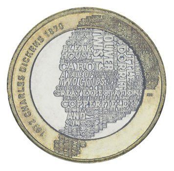 Монета Великобританія 2 фунта 2012 &laquo;Чарльз Діккенс&raquo; F-VF (KM#1224) М05864 фото