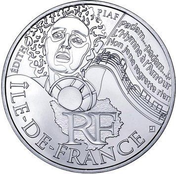 Франція 10 євро 2012 &laquo;Регіони Франції - Іль-де-Франс&raquo; Срібло UNC (KM#1875) М03021 фото