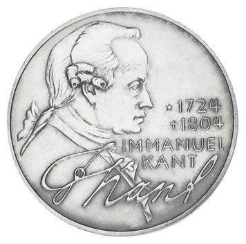 Монета Німеччина 5 марок 1974 Срібло F-VF 250 років від дня народження Іммануїла Канта (Ag 625, 11,2 грам) М19818 фото