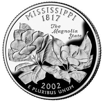 Монета США 25 центів (квотер) 2002 P &laquo;Штати і території - Міссісіпі&raquo; UNC (KM#335) М01439 фото