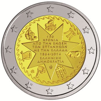 Греція 2 євро 2014 «Іонічні острова» UNC (KM#260) М00131 фото