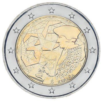 Монета Іспанія 2 євро 2022 Біметал UNC 35-річчя програми Еразмус М17171 фото