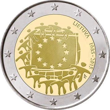 Lithuania 2 euro 2015 "European flag" UNC