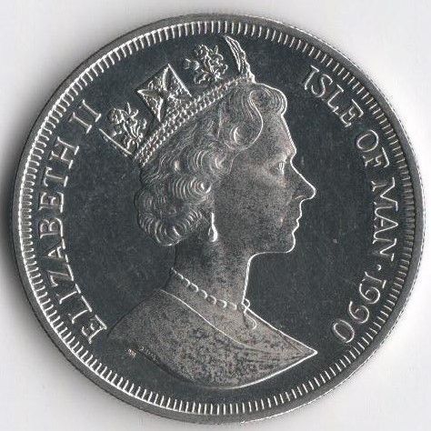 Монета Острів Мен 1 крона 1990 UNC У. Черчилль (KM#284) М07953 фото