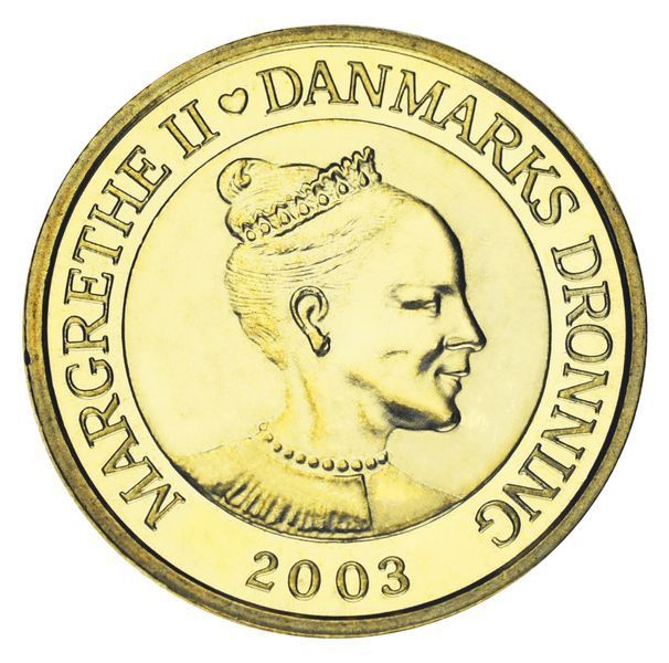 Монета Дания 20 крон 2003 AU-UNC Королева Маргрете II М25340 фото