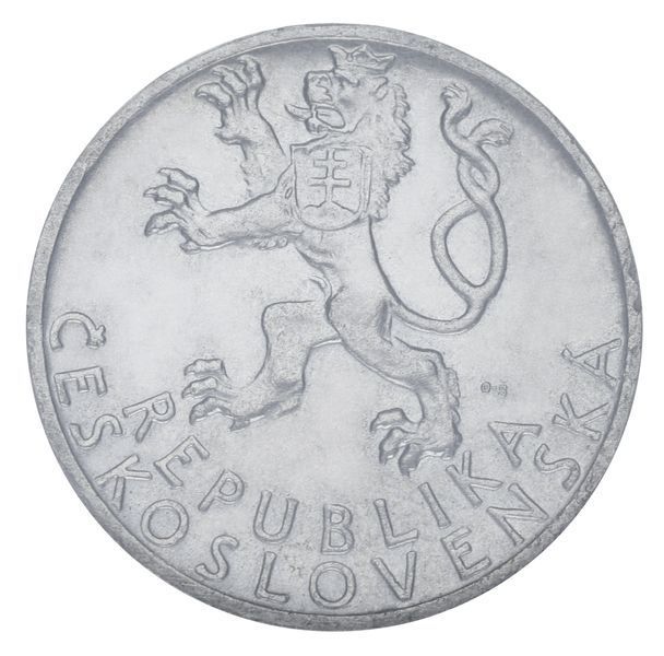 Coin Czechoslovakia 50 korun 1947 Silver F-VF Slovak Uprising (Ag 500, 10 gram)