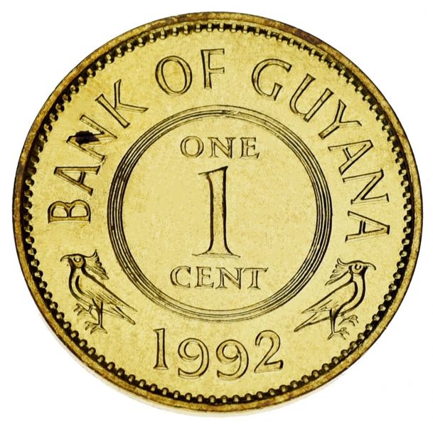 Guyana set of 7 coins 1978-2002 AU-UNC 1, 5, 10, 25 cents, 1, 5, 10 dollars