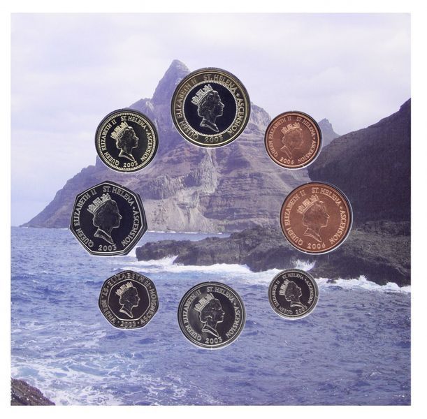 Coins set Saint Helena set of 8 coins 2003-2006 UNC 1 penny, 2, 5, 10, 20, 50 pence, 1, 2 pounds