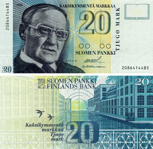 Finland 20 marks 1993 UNC (P123(11))