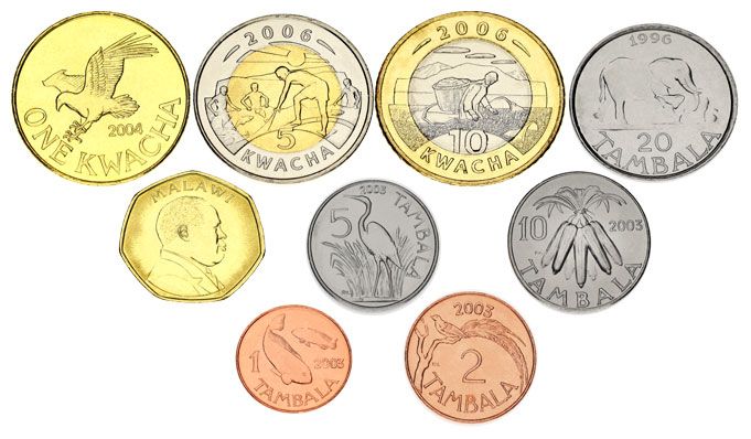 Malawi set of 9 coins 1996-2006 AU-UNC 1, 2, 5, 10, 20, 50 tambala, 1, 5, 10 kwacha