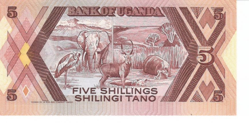 Uganda 5 shillings 1987 UNC (P27)