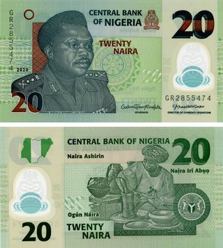 Nigeria 20 Naira 2020 Polymer UNC (Pnew)