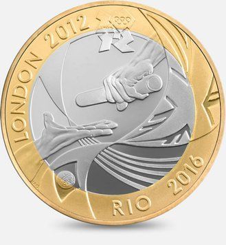 Великобританія 2 фунта 2012 &laquo;Олімпіада 2012 - Ріо 2016&raquo; F-VF (KM#1244) М05865 фото