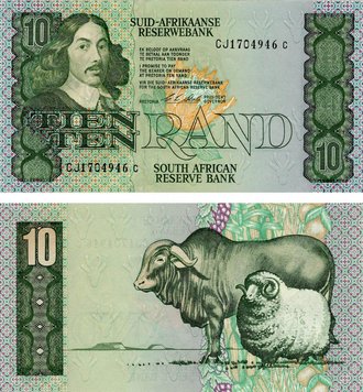 South Africa 10 rand 1978-1993 UNC Buffalo Sheep (P120)