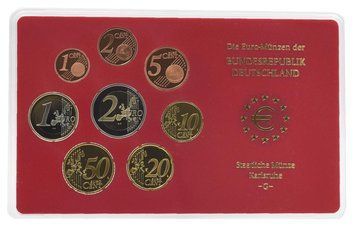 Набір монет Німеччина набір з 8 монет євро 2004 UNC G 1, 2, 5, 10, 20, 50 євроцентів, 1, 2 євро у сувенірній упаковці М22731 фото