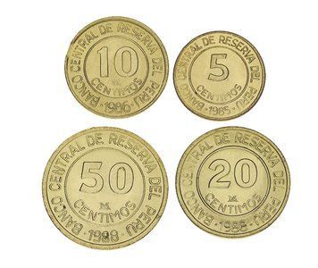 Набір монет Перу набір з 4 монет 1985-1988 VF-AU 5, 10, 20, 50 сентим М15842 фото