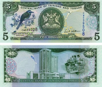 Trinidad and Tobago $ 5 2006 (2015) UNC Bird (P47)