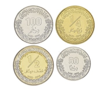 Ливия набор из 4 монет 2014 UNC 50, 100 дирхамов, 1/4, 1/2 динаров М04426 фото