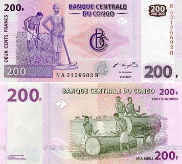Congo 200 Francs 2007 UNC (P99)