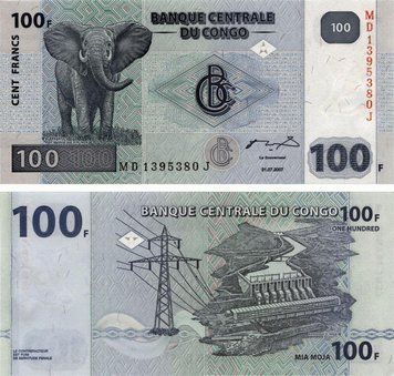 Democratic Republic of the Congo 100 Francs 2007 UNC (P98)
